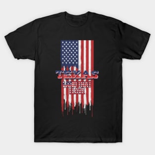 State of Texas Patriotic Distressed Design of American Flag With Typography - Land That I Love T-Shirt